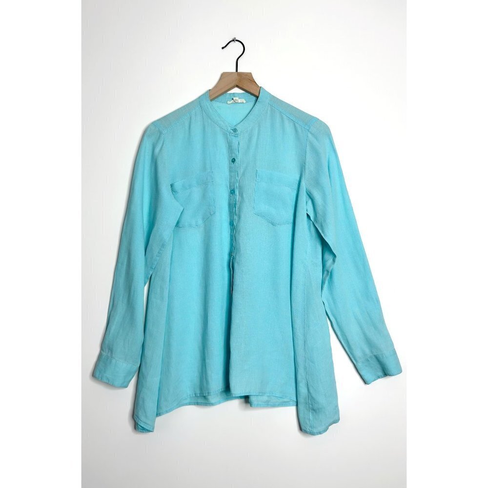 EILEEN FISHER Linen Tunic Long Sleeve Shirt